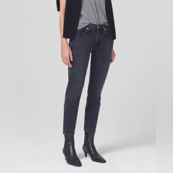 Citizens of Humanity Ella Mid Rise Slim Crop Jeans in Film Noir - Size 27 - Picture 6 of 6